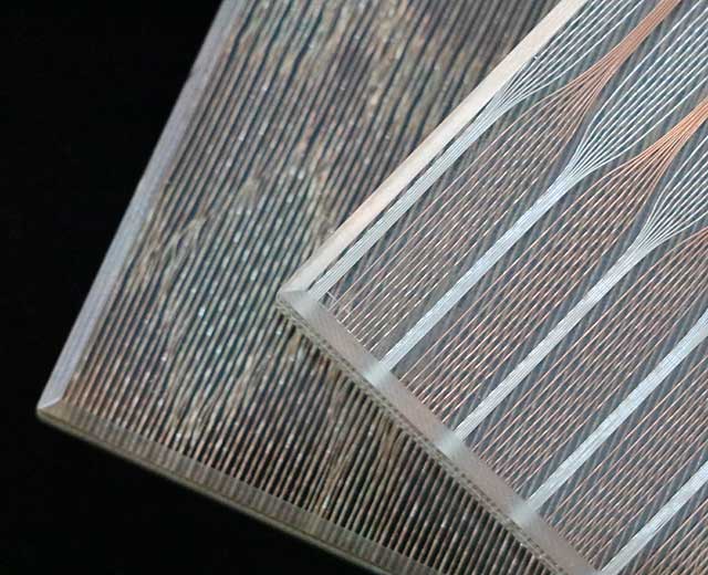 Laminated glass metal mesh