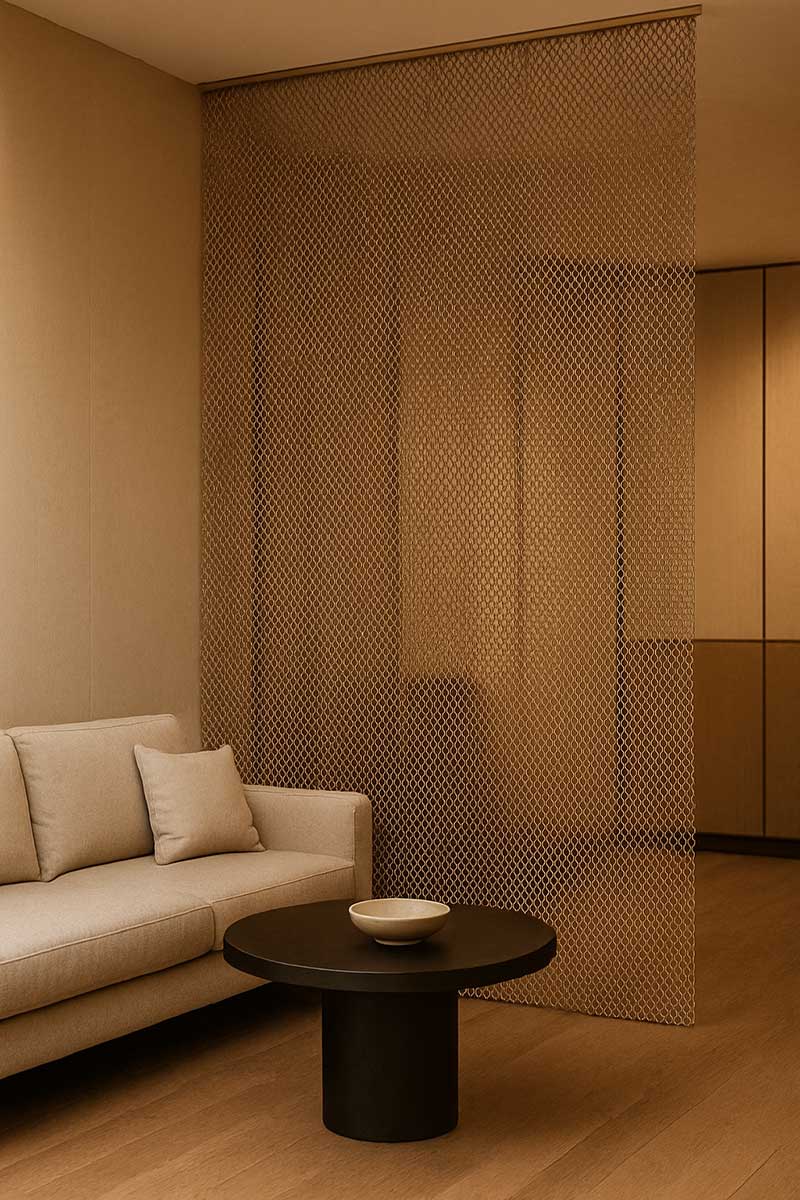 Elevate Modern Interiors with Versatile Decorative Chain Link Mesh Curtains