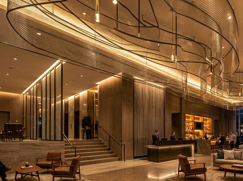 Modern Metal Mesh Applications in Public Buildings Modern Metal Mesh Applications in Public Buildings