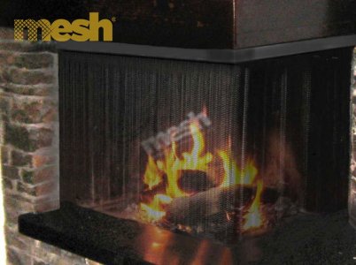 Fireplace Metal Coil Drapery Screen: A Decorative Mesh Curtain for Modern Fireplaces