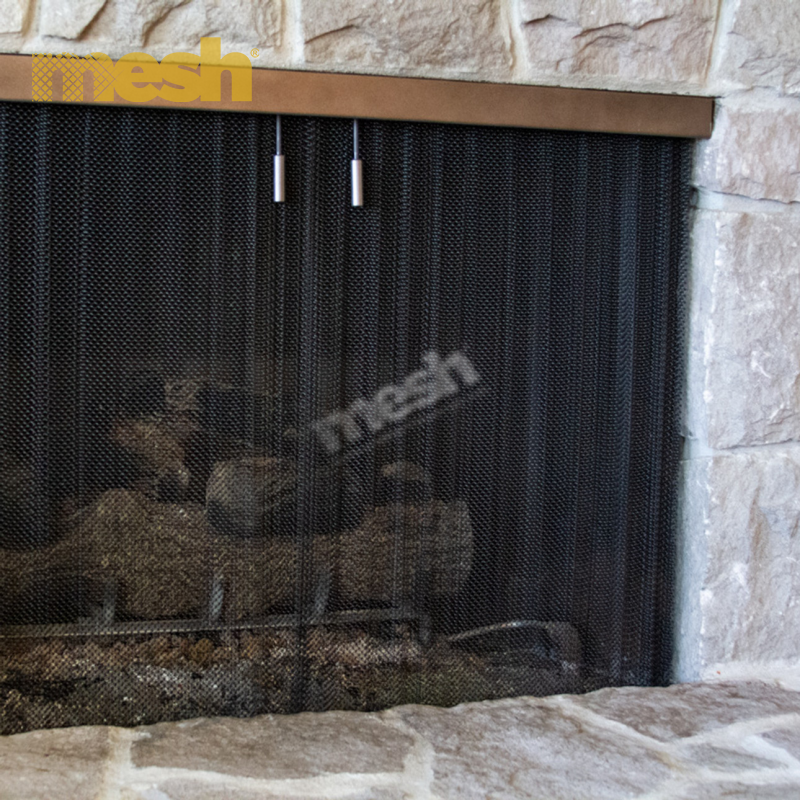 Metal Coil Drapery Fireplace Screen: A Decorative Mesh Curtain for Modern Fireplaces
